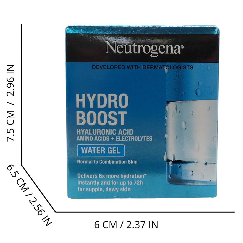 NEUTROGENA, Hydro Boost Acqua Gel, Crema idratante viso in gel leggero a base acqua, Crema viso Acido Ialuronico per un'idratazione intensa, Ideale per pelle mista e sensibile, 50 ml