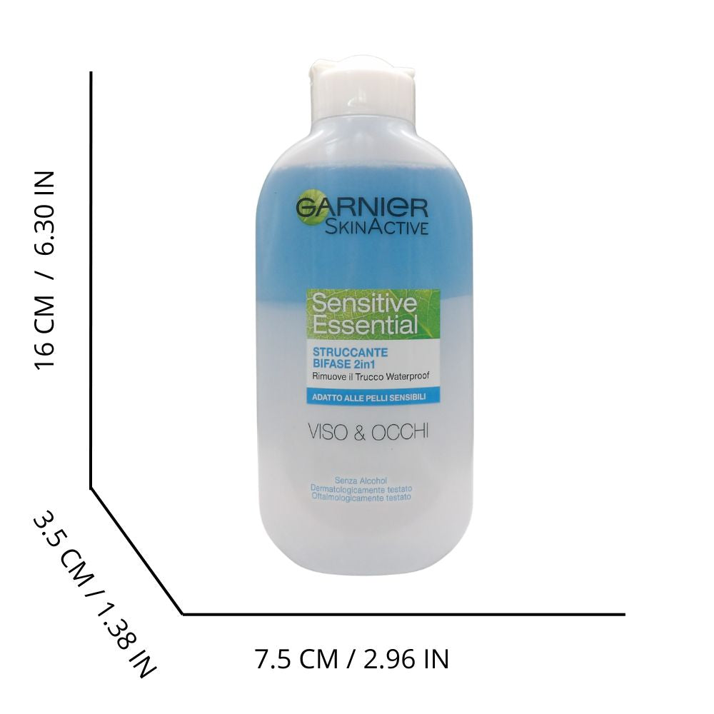 GARNIER Sensitive Essential Struccante Bifase 2in1 Adatto Anche Alle Pelli Sensibili, 200 ml