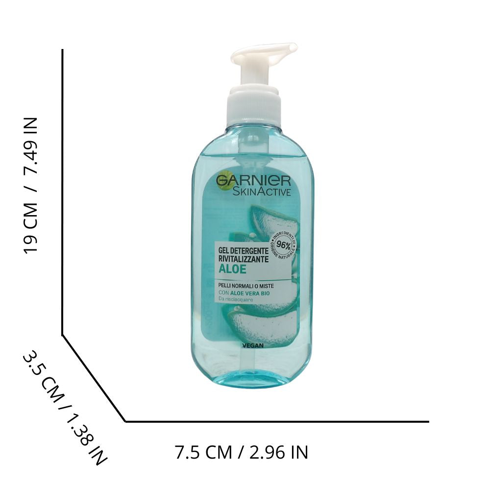 GARNIER Skin Active Gel Detergente Viso Rivitalizzante Con Aloe Vera Bio 200ml