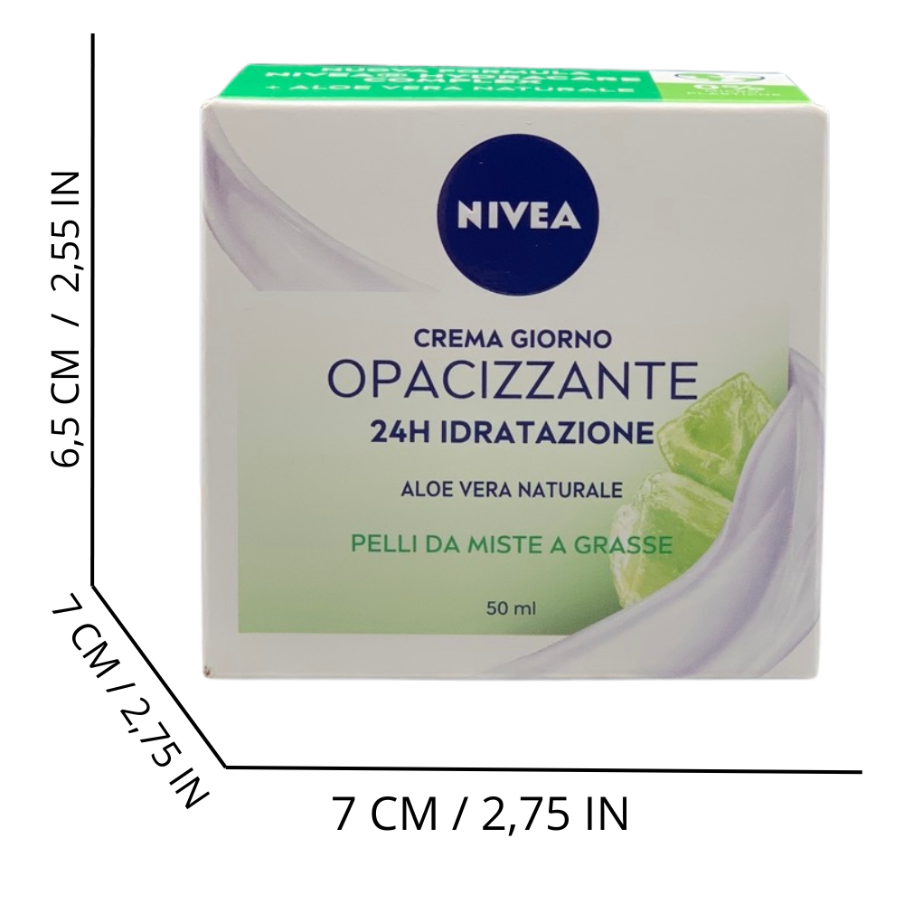 NIVEA Essentials Super Idratante 24h Opacizzante, Crema Giorno Viso Per Pelli Da Miste A Grasse, 50 Millilitro