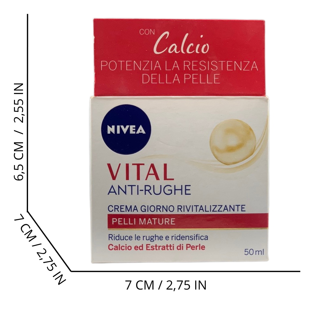 NIVEA Vital Antirughe Crema Giorno Viso Rivitalizzante per Pelli Mature, 50 ml