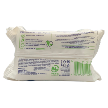 NIVEA Salviettine Struccanti, Pelli Normali e Miste, Per Occhi, Labbra e Viso. Efficaci Su Tutti i Tipi Di Make Up, Delicate e Rinfrescanti Sulla Pelle, Biodegradabili (Confezione Da 25 Salviette)