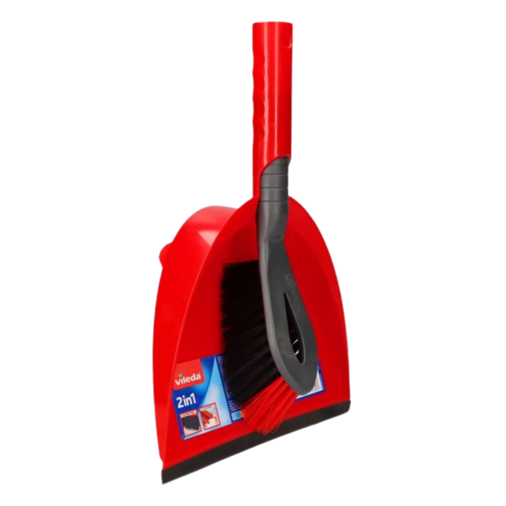Vileda 2In1 PALETTA CON SCOPINO Per Una Pulizia Rapida e Semplice. Le Fibre Nere Sottili Catturano Anche La Polvere Fine, Mentre Le Fibre Rosse Dure Raggiungono Gli Angoli e Assicurano Una Pulizia Efficace Anche Nei Punti Difficili Da Raggiungere
