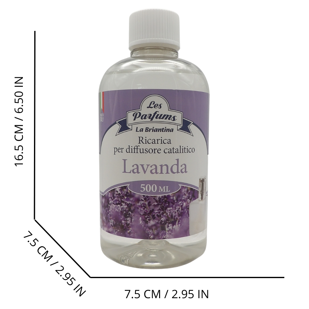 LA BRIANTINA Ricarica Per Diffusore Catalitico, Profumazioni Di QualitĂ Adatte a Qualunque Lampada Catalitica 500ml (LAVANDA)