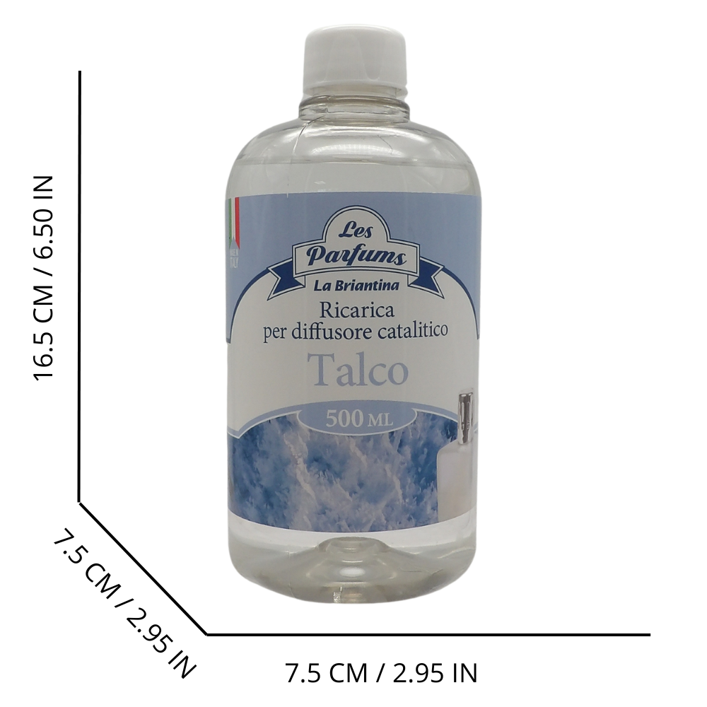 LA BRIANTINA Ricarica Per Diffusore Catalitico, Profumazioni Di QualitĂ Adatte a Qualunque Lampada Catalitica 500ml (TALCO)