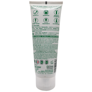 EQUILIBRA Corpo, Aloe Gambe Leggere Gel, Gel Fresco a Base di Aloe Vera e Aloe 3+, Effetto Ghiaccio, Favorisce Circolazione Gambe Con Stress del Microcircolo, Dona Sollievo e Benessere, 125 ml