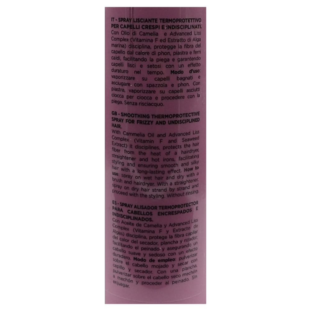 DIKSON Spray Lisciante TERMOPROTETTIVO -LISCI PERFETTI- Per Capelli Crespi e Indisciplinati. Con Olio Di Camelia e Advanced Liss Complex. Formula Professionale Con Acido Ialuronico 150ml