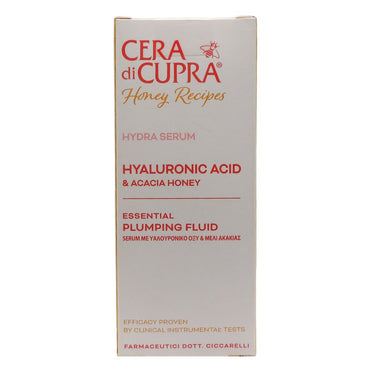 CERA DI CUPRA, Hydra Serum - Siero Acido Ialuronico e Miele di Acacia, Rimpolpa e Risveglia nell'Immediato la Luminosità del Viso, Dermatologicamente Testato, 30 ml