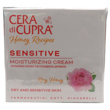 CERA DI CUPRA, Crema Idratante SENSITIVE Per Pelli Secche e Sensibili. Con Miele Rosato Che Lenisce Rossori e Irritazioni 50ml