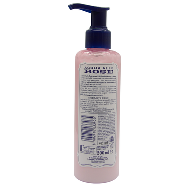Latte Detergente PELLI SENSIBILI Con Estratto Di Rosa Antica. Deterge e Idrata La Pelle, Formula Ipoallergenica, Anti-Arrossamenti 200ml