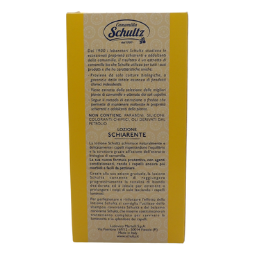 SCHULTZ Lozione Schiarente ad Azione Graduale, 100% Camomilla Bio per Capelli Chiari, 200ml