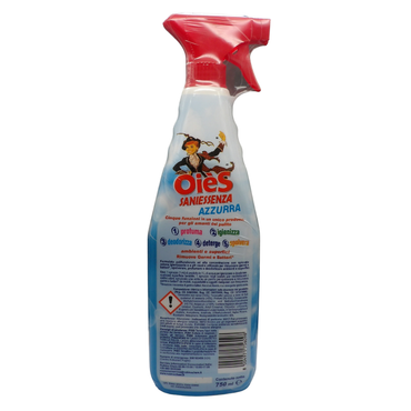 OIES Detergente Spray Sanissenza, Il Miglior Formulato Che Profuma, Igienizza e Spolvera Ambienti e Superfici. Rimuove Germi e Batteri. Disponibile In Varie Profumazioni 750ml AZZURRA