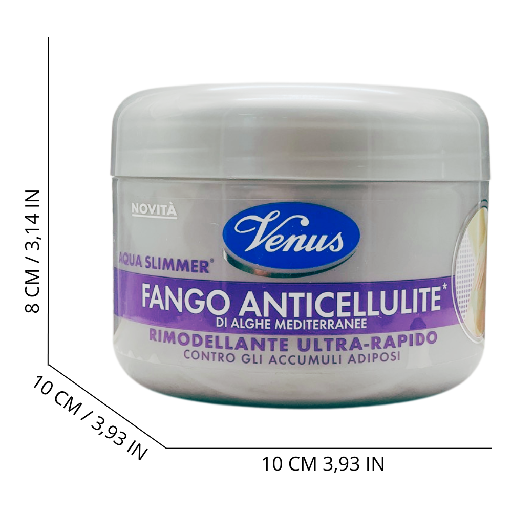 VENUS Fango Anticellulite Di Alghe Mediterranee. Rimodellante Ultra-Rapido, Contro Gli Accumuli Adiposi 500g