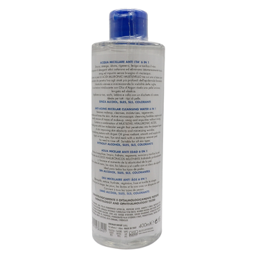 DERMOLAB Acqua Micellare Struccante Viso Antiage 6 in 1, con Pool di Acido Ialuronico e Olio di Argan, Deterge e Nutre in Profondità, 400ml