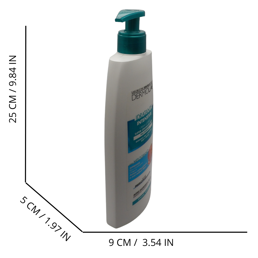 DERMOLAB Crema Corpo IDRATANTE INTENSIVA 48H. Con Melograno, Superfood Ricco Di Acidi Grassi, Omega-5. Azione Antiossidante e Anti Radicali Liberi 400ml