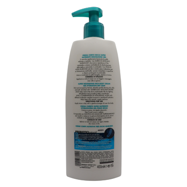 DERMOLAB Crema Corpo Ricca NUTRIENTE PROTETTIVA, Super Idratante 48h. Per Pelli Secche, Con Burro Di Avocado Superfood, Contiene Preziosi Omega 3 e Vitamine 400m