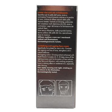 DERMOLAB UOMO Crema Viso Antietà Rivitalizzante, con Aloe Vera e Acido Ialuronico, Effetto Tonificante e Rigenerante, Contrasta l’Invecchiamento Cutaneo, Dermatologicamente Testato, 50 ml