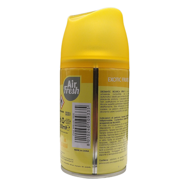 AIR FRESH Ricarica Spray Compatibile con gli Erogatori Automatici, Ideato per Donare ai Tuoi Ambienti un Piacevole Profumo, 250ml, Disponibile in Diverse Fragranze (Exotics Fruits)