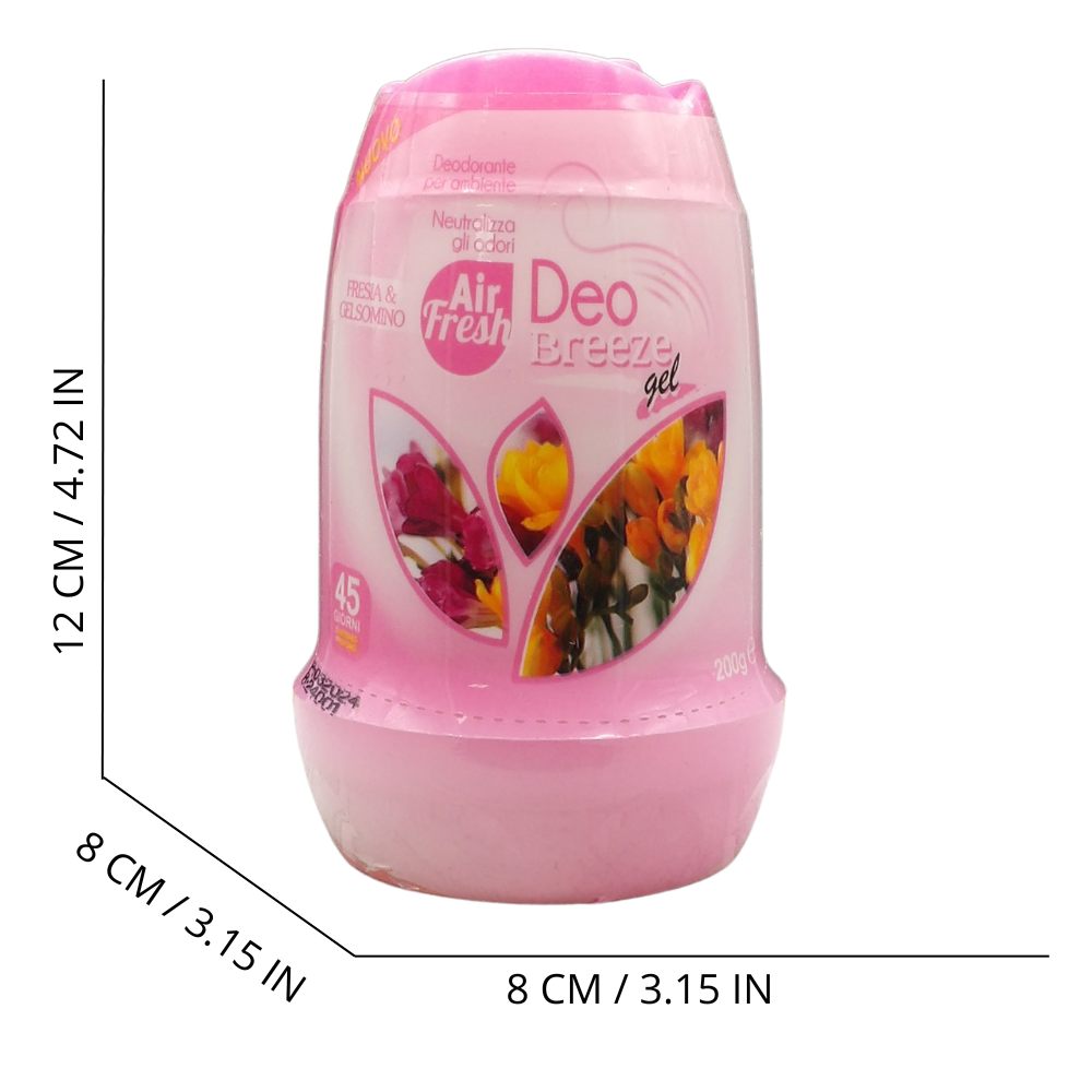 AIR FRESH Deodorante Per Ambiente DEO BREEZE Gel, Neutralizza Gli Odori. Disponibile In Diverse Varietà Di Fragranze, 45 Giorni Di Intenso Profumo 200g (FRESIA & GELSOMINO)