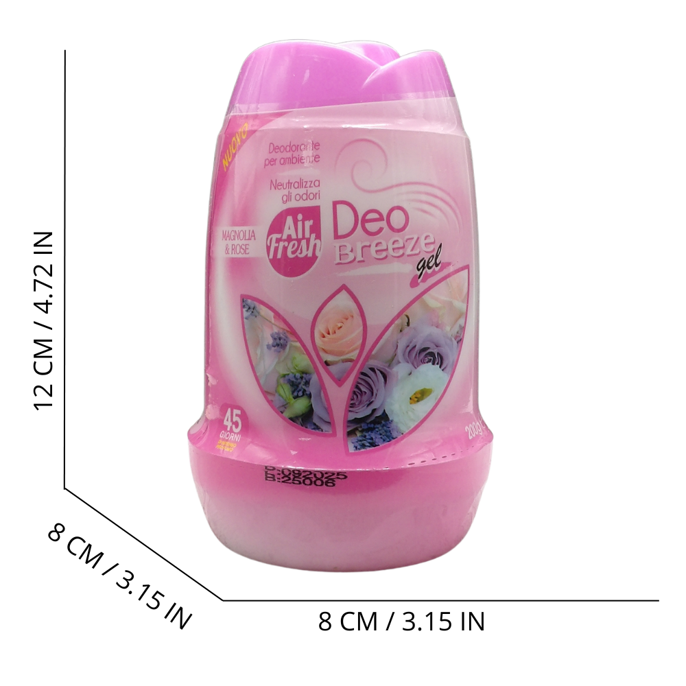 AIR FRESH Deodorante Per Ambiente DEO BREEZE Gel, Neutralizza Gli Odori. Disponibile In Diverse Varietà Di Fragranze, 45 Giorni Di Intenso Profumo 200g (MAGNOLIA & ROSE)