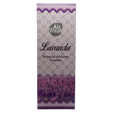 AIR FRESH Incenso Aromatico, Ottenuto Da Miscele Di Erbe, Cortecce, Fiori Ed Essenza Profumate. Ottimo Per Profumare Ambienti. Confezione Da 6 Astucci Da 20 Stick Ognuno (LAVANDA)