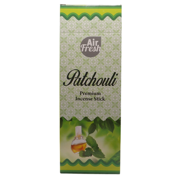 AIR FRESH Incenso Aromatico, Ottenuto Da Miscele Di Erbe, Cortecce, Fiori Ed Essenza Profumate. Ottimo Per Profumare Ambienti. Confezione Da 6 Astucci Da 20 Stick Ognuno (PATCHOULI)