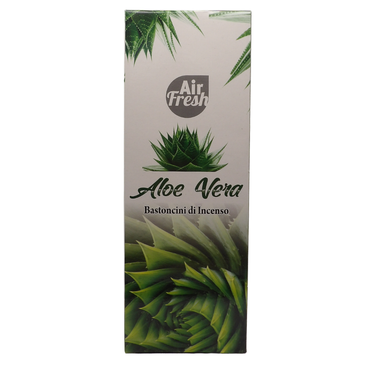 AIR FRESH Incenso Aromatico, Ottenuto Da Miscele Di Erbe, Cortecce, Fiori Ed Essenza Profumate. Ottimo Per Profumare Ambienti. Confezione Da 6 Astucci Da 20 Stick Ognuno (ALOE VERA)