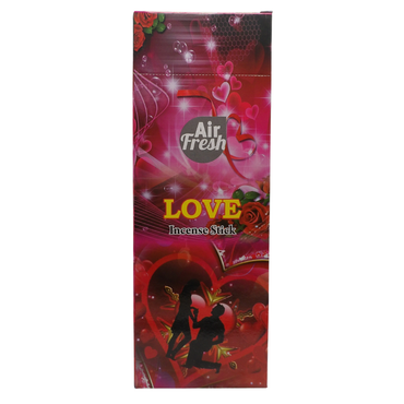 AIR FRESH Incenso Aromatico, Ottenuto Da Miscele Di Erbe, Cortecce, Fiori Ed Essenza Profumate. Ottimo Per Profumare Ambienti. Confezione Da 6 Astucci Da 20 Stick Ognuno (AMORE)