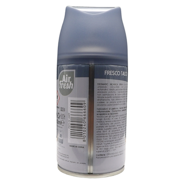 AIR FRESH Ricarica Spray Compatibile con gli Erogatori Automatici, Ideato per Donare ai Tuoi Ambienti un Piacevole Profumo, 250ml, Disponibile in Diverse Fragranze (Fresco Talco)