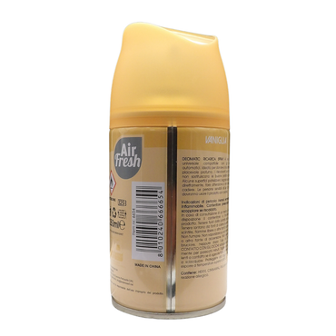 AIR FRESH Ricarica Spray Compatibile con gli Erogatori Automatici, Ideato per Donare ai Tuoi Ambienti un Piacevole Profumo, 250ml, Disponibile in Diverse Fragranze (Vaniglia)