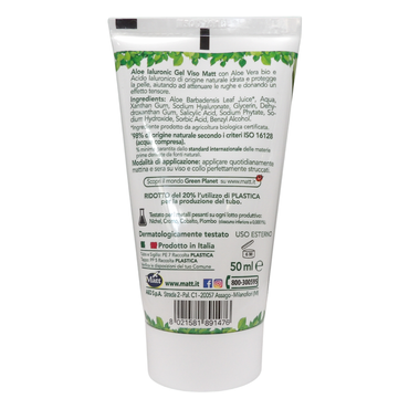FORSAN, Gel Viso Lifting, ALOE Ialuronic. 50% Aloe Bio Con Ialuronico. 98% Naturale 50ml