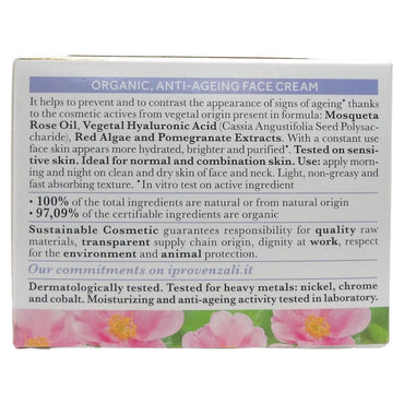 I PROVENZALI, Crema Viso Antietà Biologica Rosa Mosqueta, 50 ml