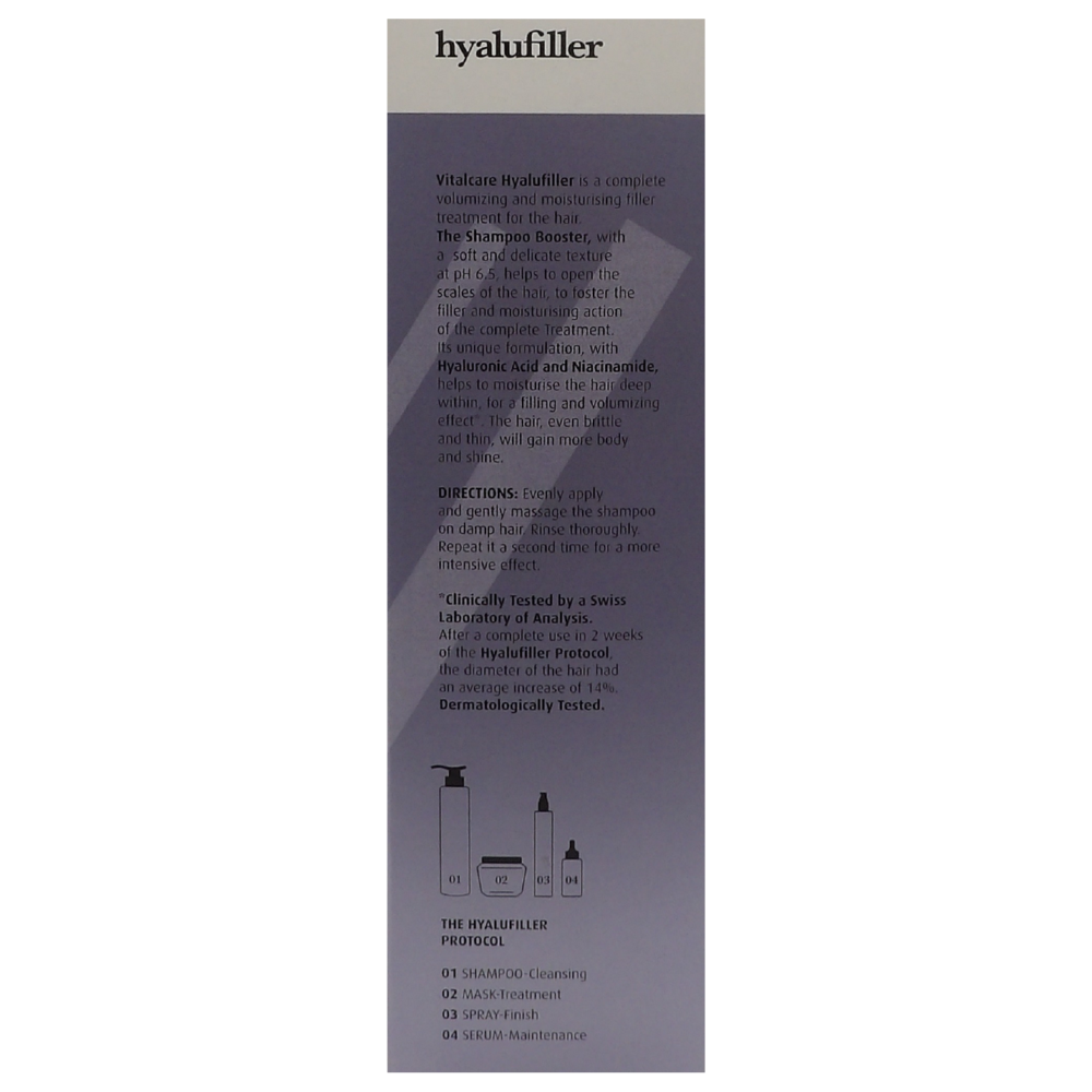 VITALCARE Shampoo Booster Hyalufiller, Shampoo Idratante e Volumizzante, Con Acido Ialuronico, Per Tutti i Tipi di Capello, 200ml