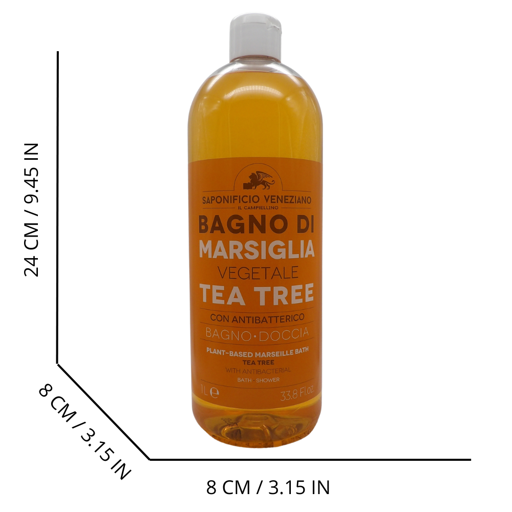 Bagno Doccia Bagno Di Marsiglia Vegetale, Ideale Per Un Uso Frequente e Per Tutta La Famiglia 1000ml (TEA TREE)