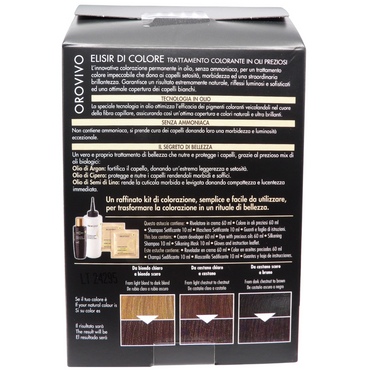Biopoint Orovivo - Elisir di Colore, Set Tinta Capelli in Olio Senza Ammoniaca, Azione Nutriente e Illuminante, Dona un Colore Intenso e Brillante, 142 ml_n°5.00