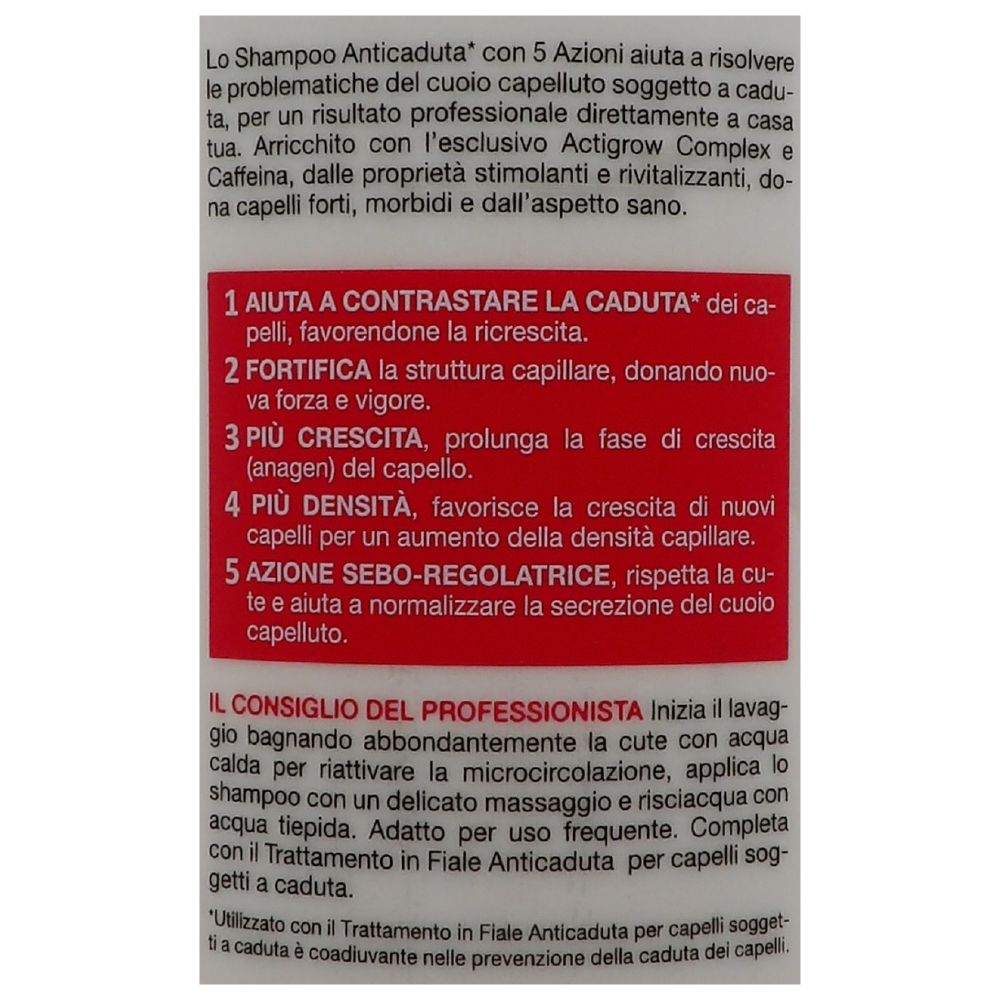 Biopoint Professional Hair Program - Shampoo Capelli Anticaduta, con Actigrow Complex e Caffeina, Dona Capelli Forti e Morbidi, 400 ml