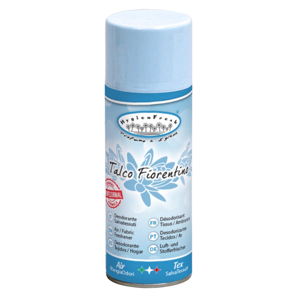 Hygienfresh Deodorante Spray TALCO FIORENTINO, Salvatessuti Con Formula Mangiaodori. Lunga Durata, Elimina Cattivi Odori, Utilizzabile Su Tutti i Tessuti 150ml