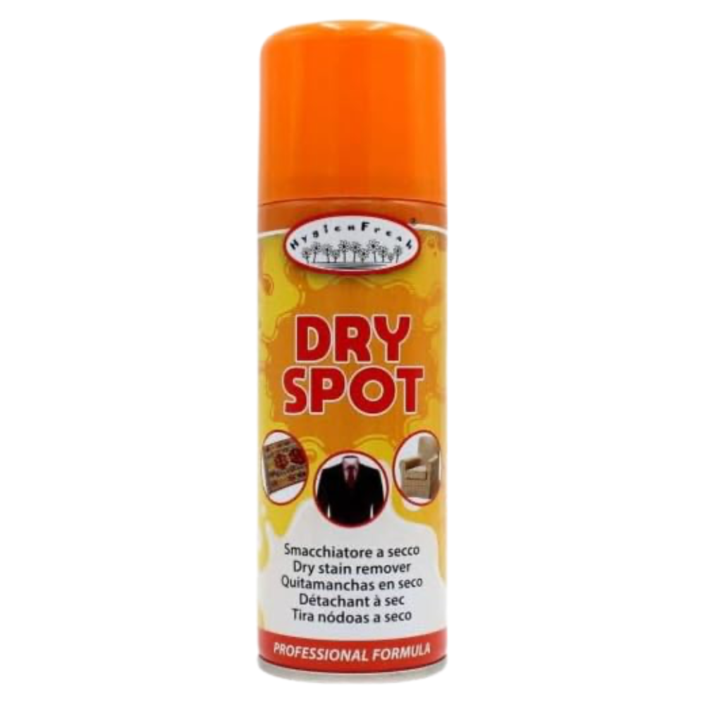 HygienFresh DRY SPOT Smacchiatore Spray Professionale A Secco, Senza Lavaggio, Rimozione Rapida Delle Macchie 200ml