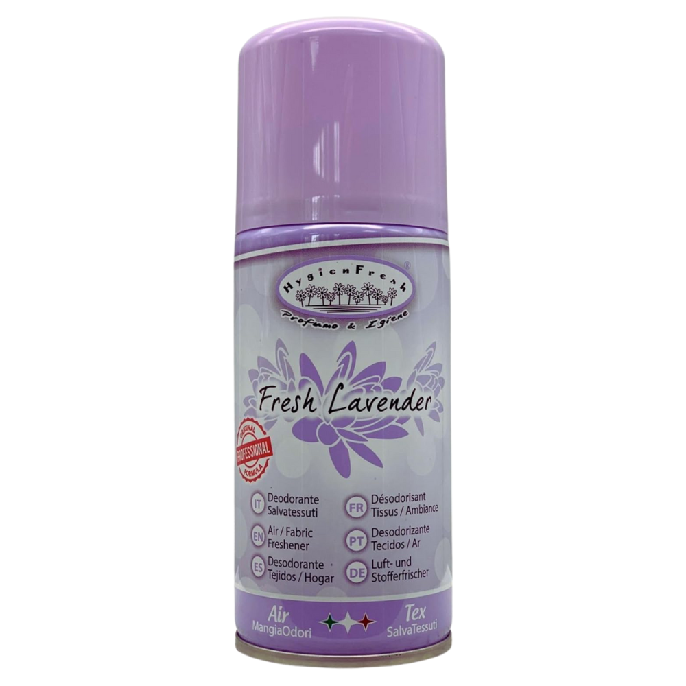 Hygienfresh Deodorante Spray FRESH LAVENDER, Salvatessuti Con Formula Mangiaodori. Lunga Durata, Elimina Cattivi Odori, Utilizzabile Su Tutti i Tessuti 150ml