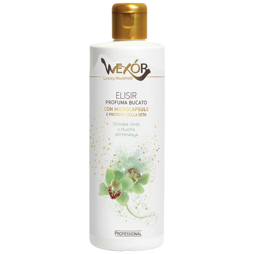 Wexór Elisir Profuma Bucato Con Microcapsule e Proteine Della Seta. Essenza Profumata Per Il Bucato ORCHIDEA VERDE E MUSCHIO DELL'HIMALAYA 200ml