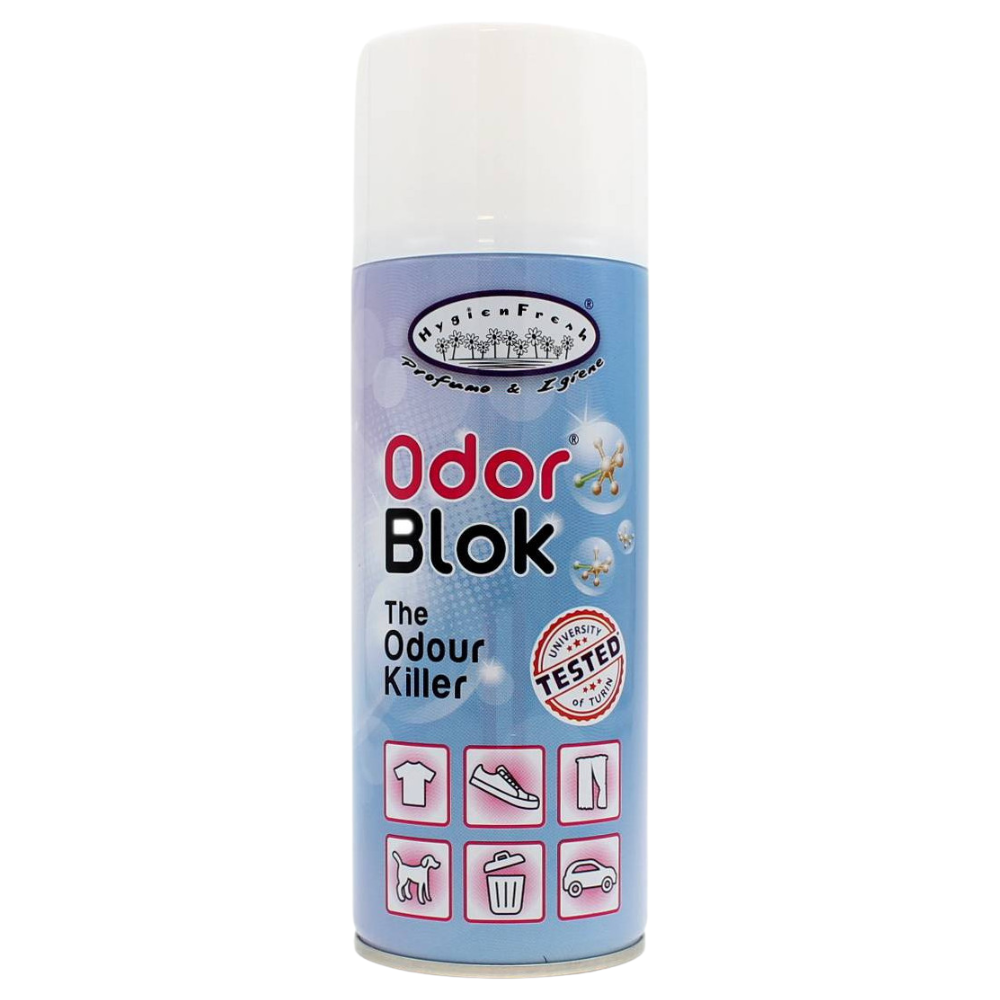 HygienFresh ODORBLOK Spray, Innovativo Togli-Odori Multifunzione. Triplice Azione Su Cattivi Odori Persistenti, Rilascia Profumo Professionale, Uso Lavanderie 400ml
