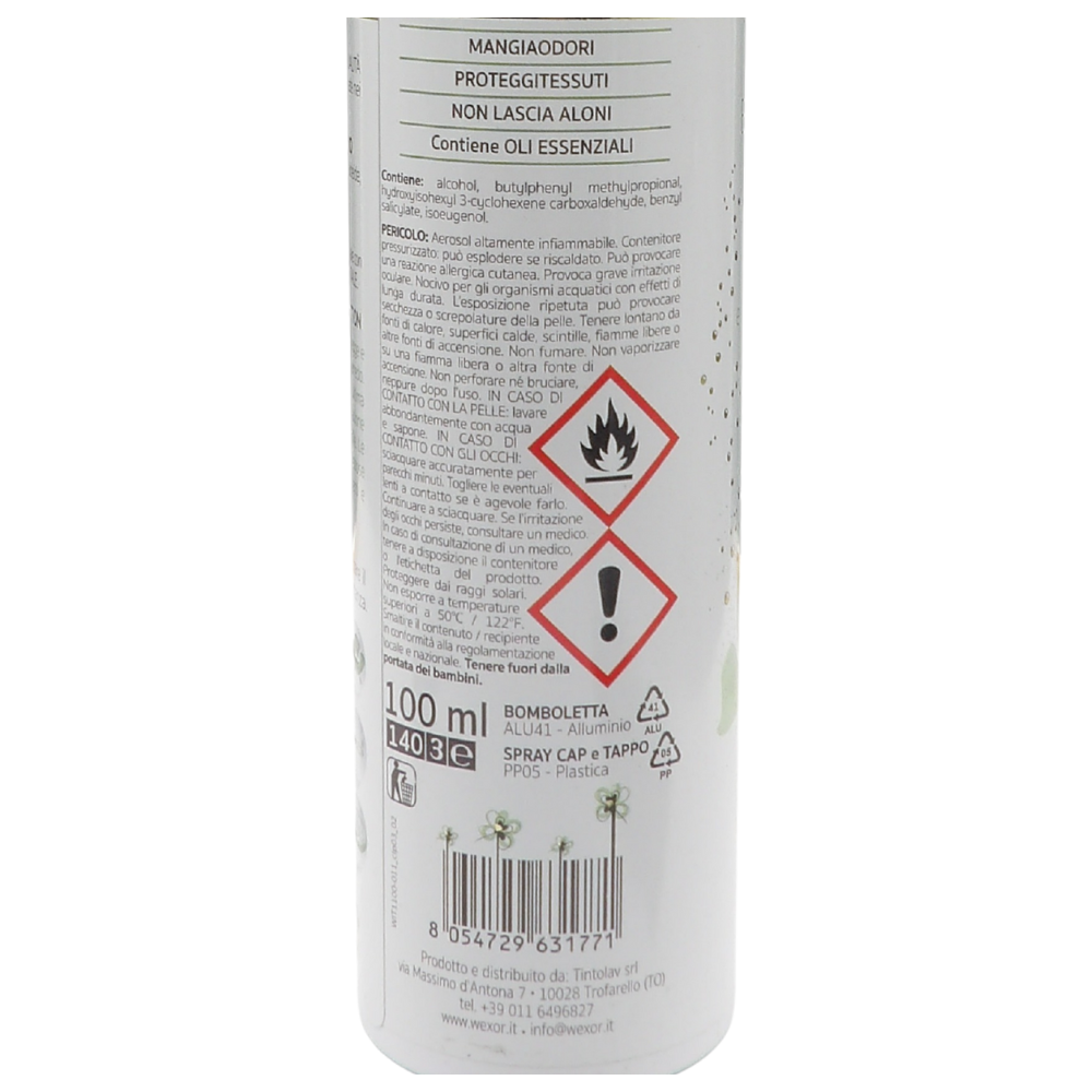 Wexór Deo Spray Formato Travel ELISIR TESSUTI Profuma e Protegge. ORCHIDEA VERDE e MUSCHIO DELL'HIMALAYA, Una Fragranza Raffinata, Intensa e Preziosa 100ml