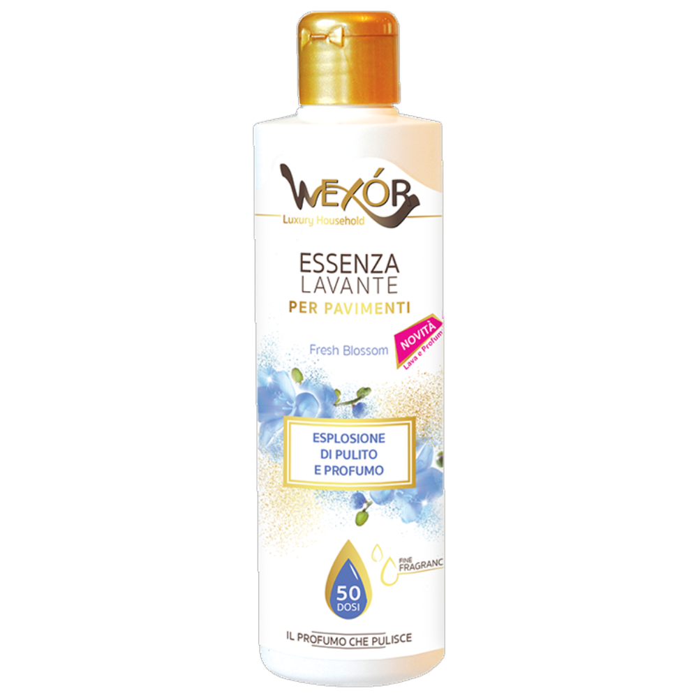 Wexór Essenza Lavante Per Pavimenti, FRESH BLOSSOM. Prodotto Super Concentrato Che Unisce Un’Azione Detergente Senza Eguali a Una Fragranza Unica e Intensa 235ml