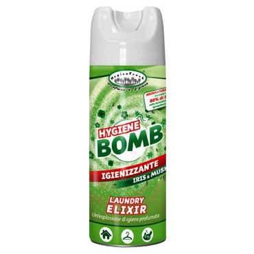 HygienFresh HYGIENE BOMB, Alcool 80%, Spray Igienizzante Per Tessuti e Superfici 400ml