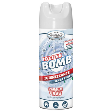 HygienFresh HYGIENE BOMB, Alcool 80%, Spray Igienizzante Per Tessuti e Superfici 400ml