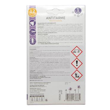 Wexór ANTITARME Professional Confezione Da 12 Foglietti. Elimina Le Tarme Adulte e Le Larve. Rilascia Una Delicata Profumazione Di FIORI DI PROVENZA