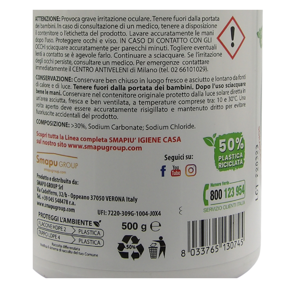 SMAPIU Lisciva, come una volta- Detergente e Sgrassante 100% eco - 500 gr (1)