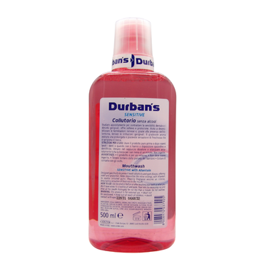 DURBAN'S Colluttorio SENSITIVE, Contrasta La Sensibilità Dentale, Previene Le Irritazioni Gengivali, Alito Fresco A Lungo, Con Alatonina, Menta Fresca 500ml