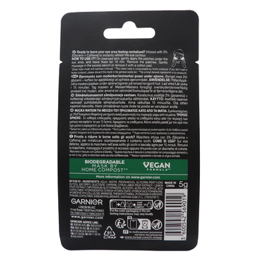 GARNIER Maschera In Tessuto Occhi Rivitalizzante+caffeina