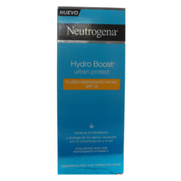 NEUTROGENA, Hydro Boost Urban Protect Fluida Idratante SPF 25, Crema solare viso idratante contro raggi UV e inquinamento, Protezione solare viso in fluido con Acido Ialuronico e Vitamina C, 50 ml